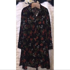 Zara long sleeve button down shirt dress